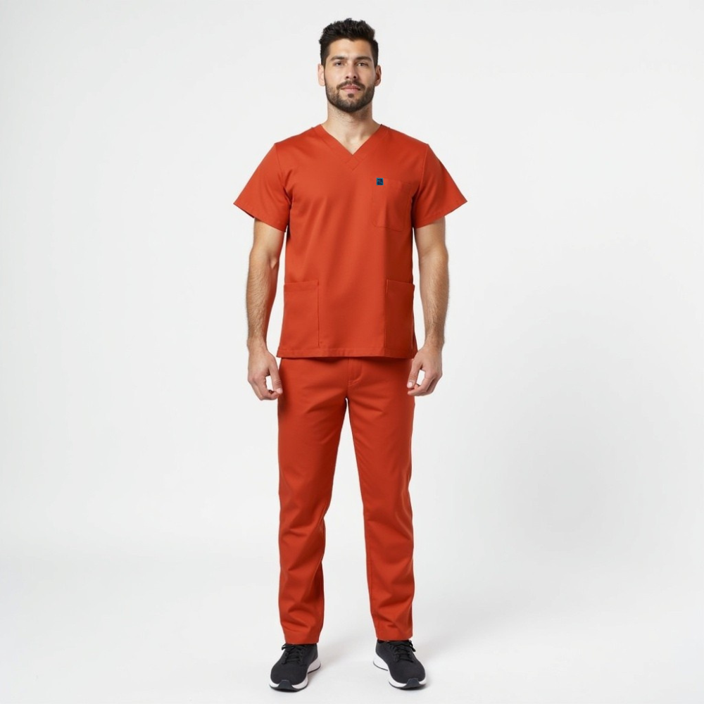 Surgical Scrub Set - Rust Orange