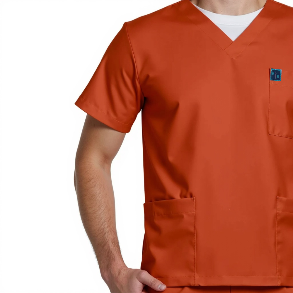 Surgical Scrub Top - Rust Orange