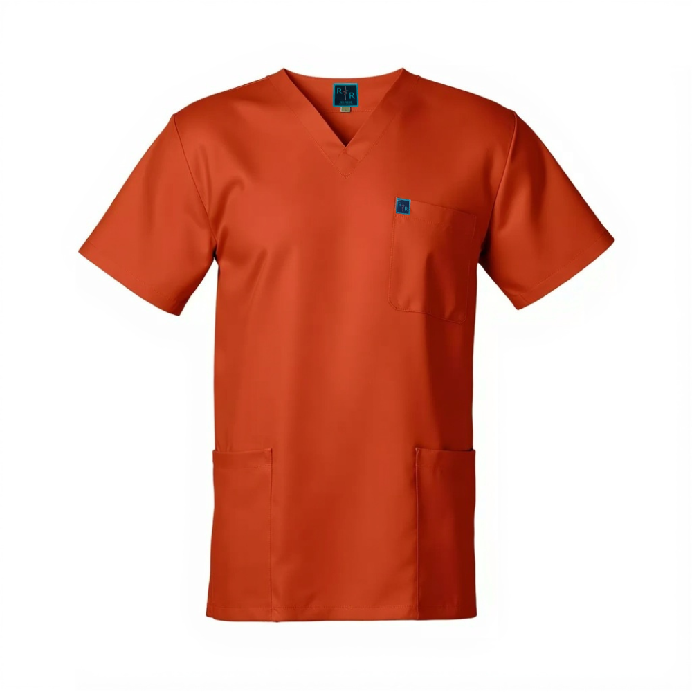 Surgical Scrub Top - Rust Orange