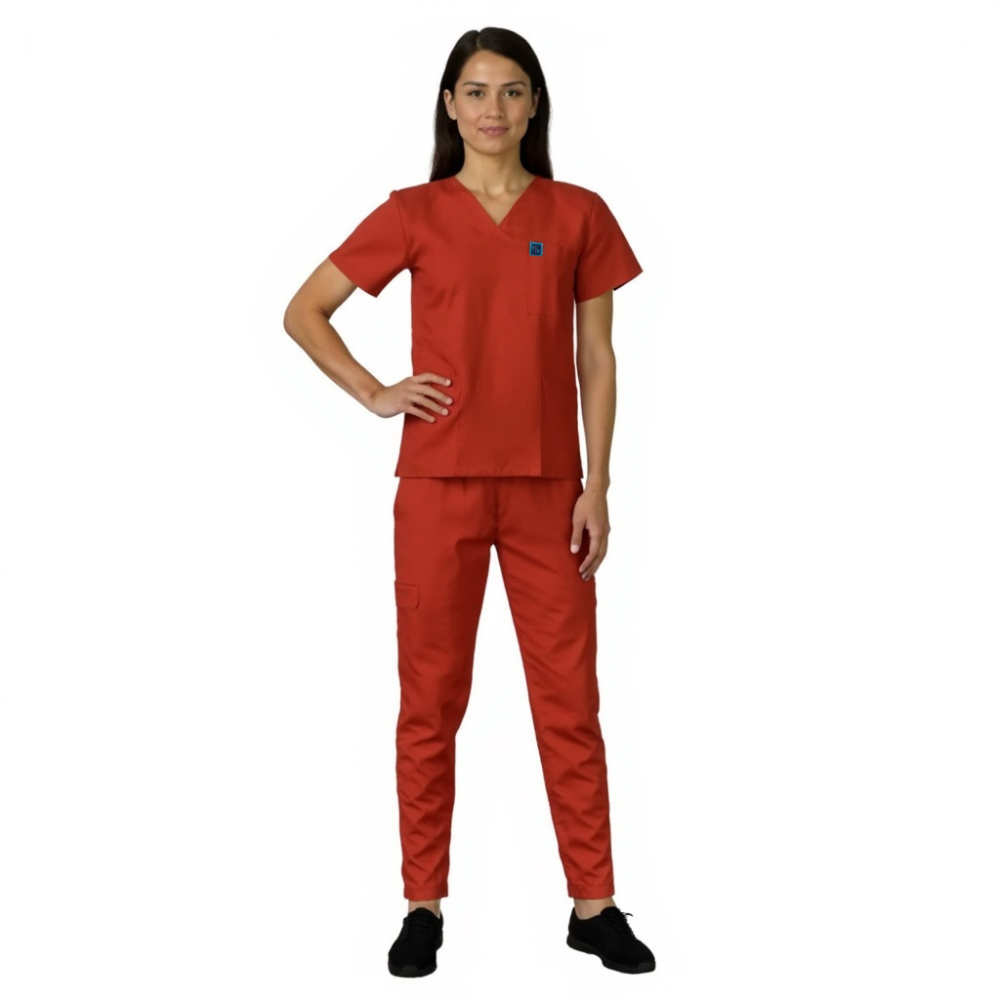 Surgical Scrub Trouser Cuffed - Rust Orange