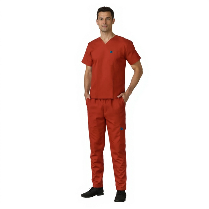 Surgical Scrub Trouser Cuffed - Rust Orange