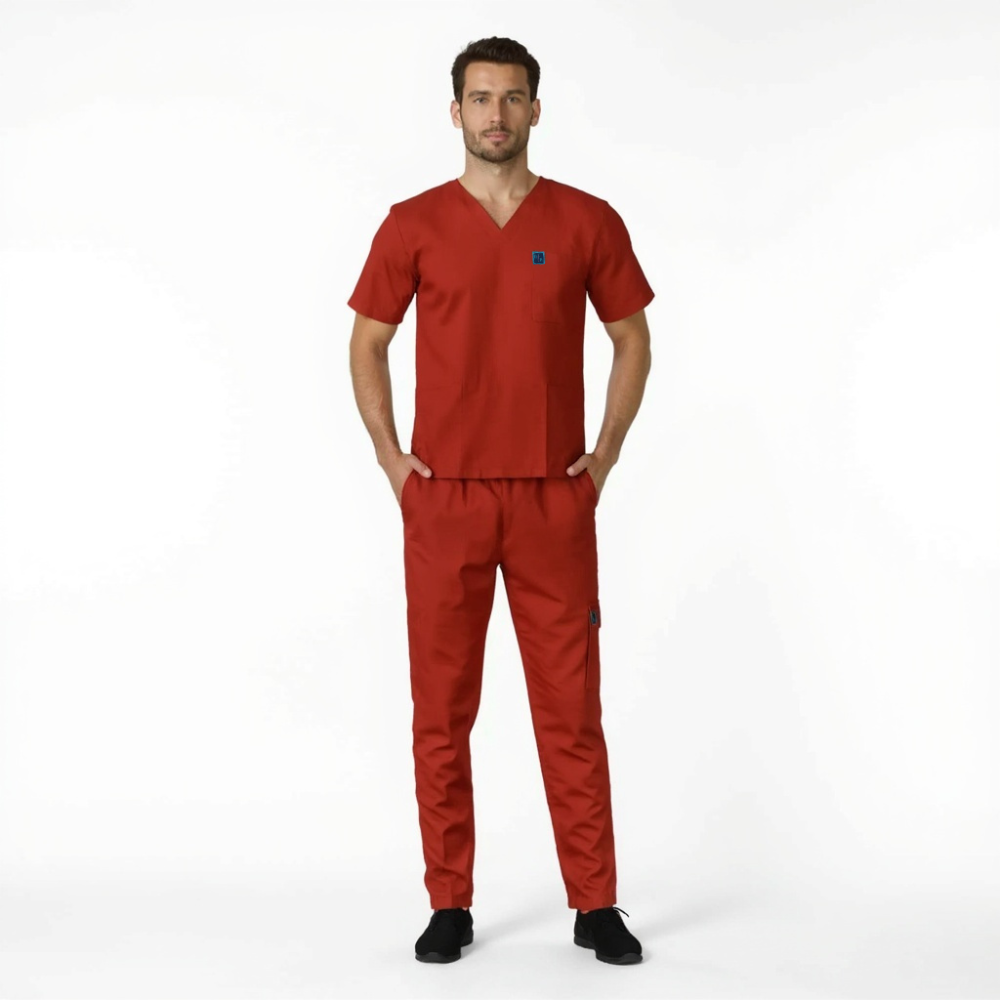 Surgical Scrub Trouser Cuffed - Rust Orange