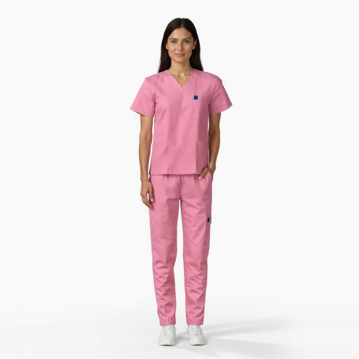 Surgical Scrub Set Cuffed - Berry Pink
