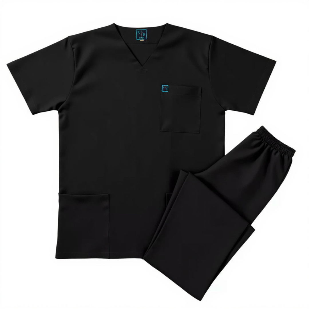 Black Surgical Scrub Set