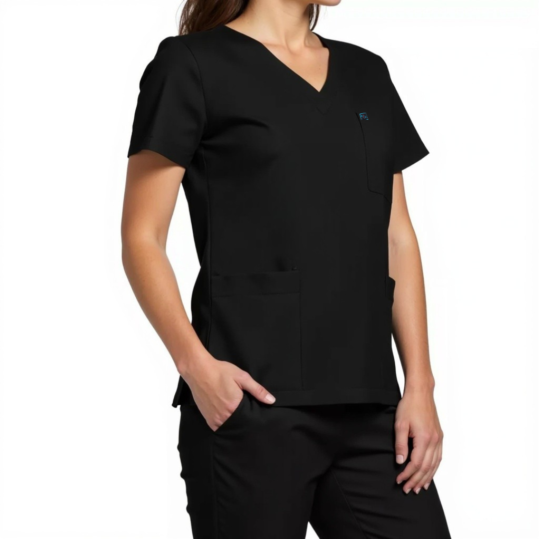 Surgical Scrub Top Black