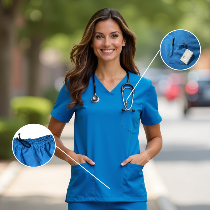 New School Blue Scrub Set