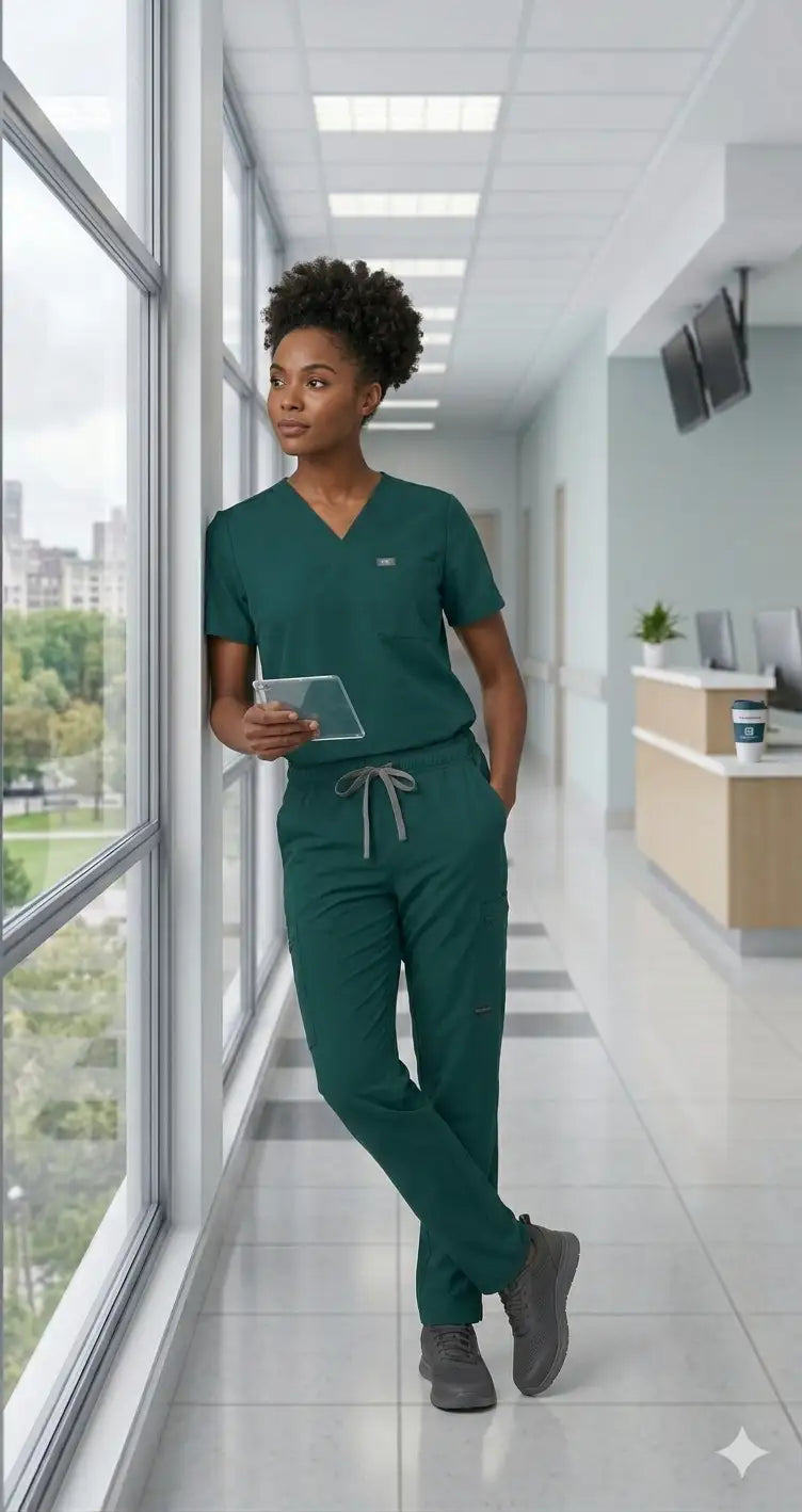 Ladies Petrol Scrub Set