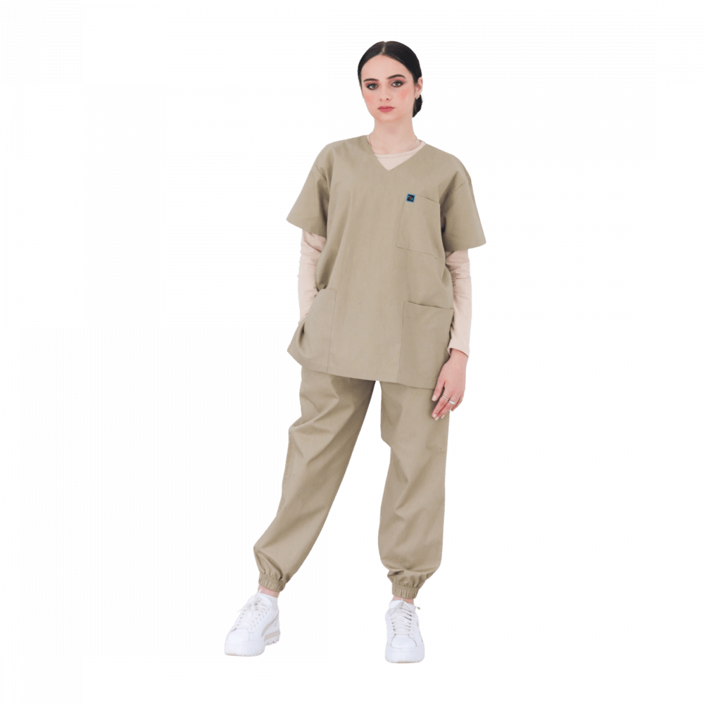 Khaki Surgical Scrubs Sets (Medium Weight)