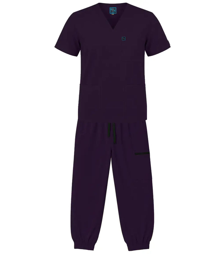 Cuffed Zip Scrub Set - Grape