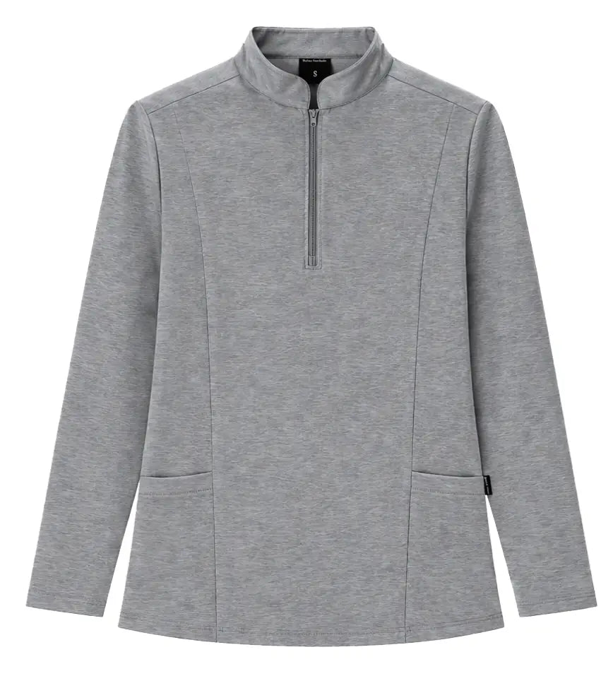 Ladies Hijab Scrub Top - Melange Grey