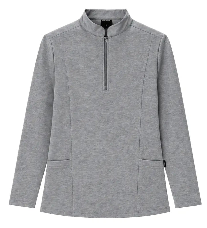 Ladies Hijab Scrub Top - Melange Grey