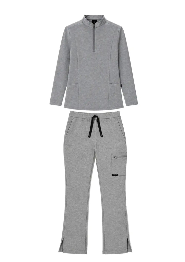 Ladies Melange Grey Hijab Scrub Sets