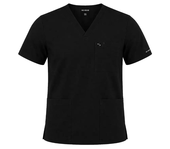 Mens Basic Scrub Top - Black