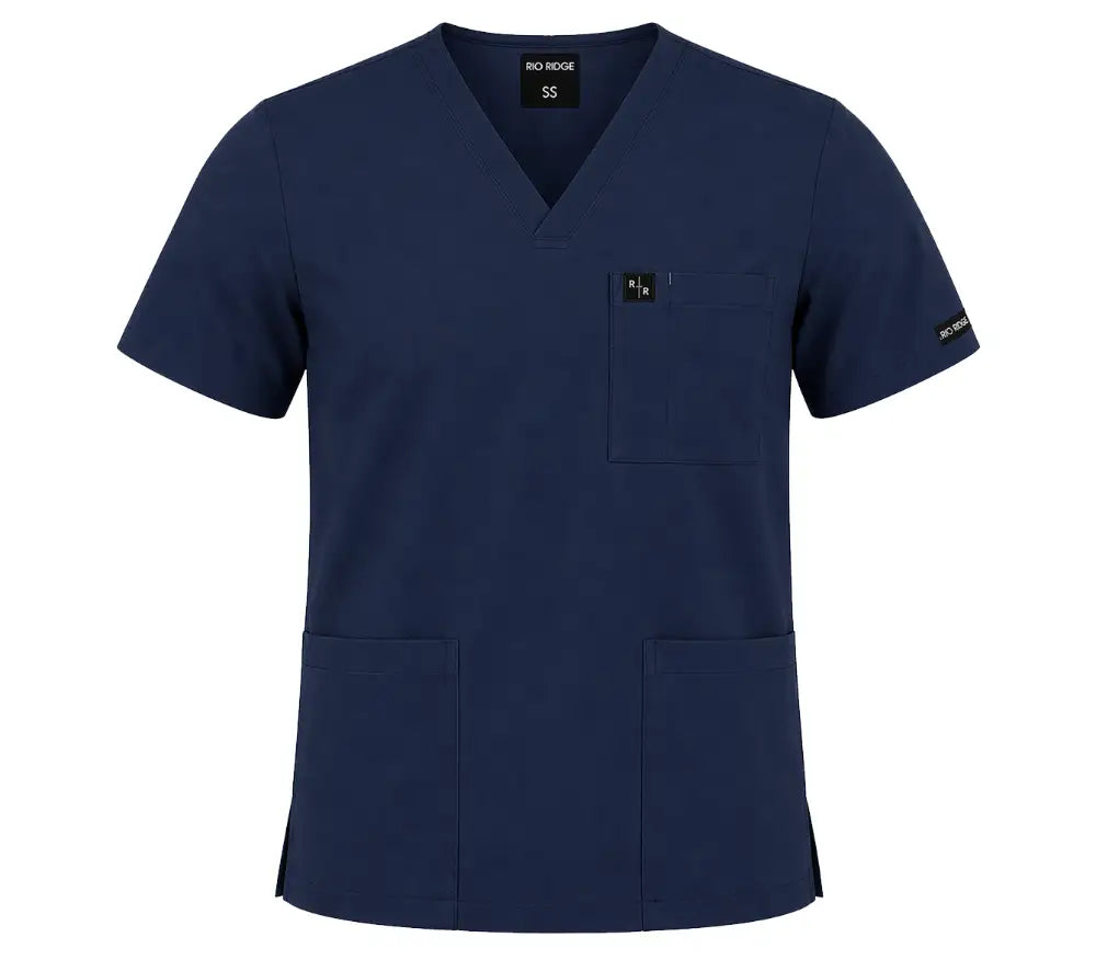 Mens Basic Scrub Top - Navy
