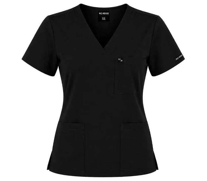 Ladies Basic Scrub Top - Black