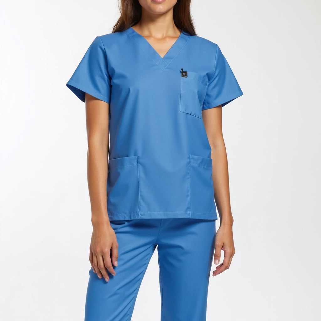 Surgical Scrub Top - New School Blue