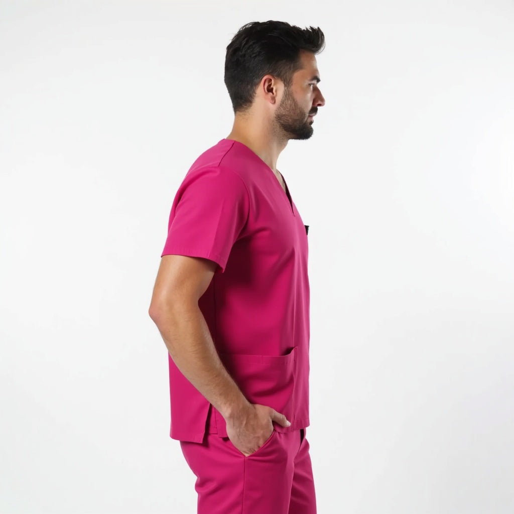 Cerise Pink Surgical Scrubs Set