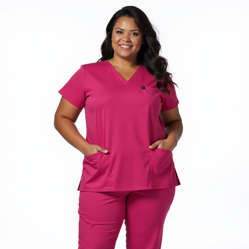 Cerise Pink Surgical Scrubs Set