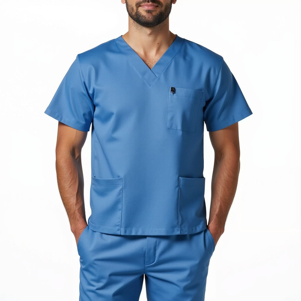 Surgical Scrub Top - New School Blue