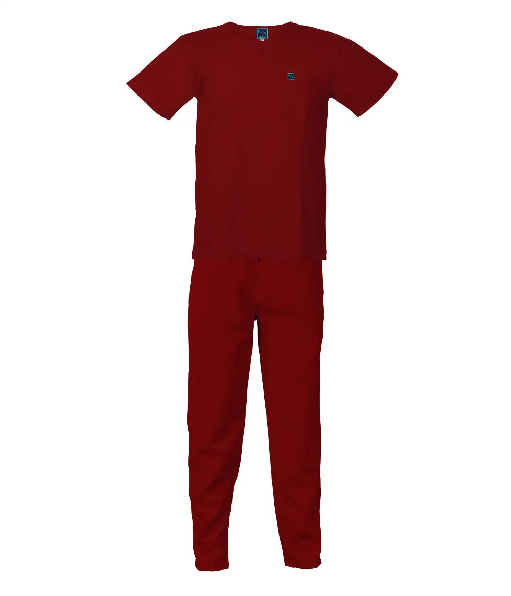 Cuffed Zip Scrub Sets - Red